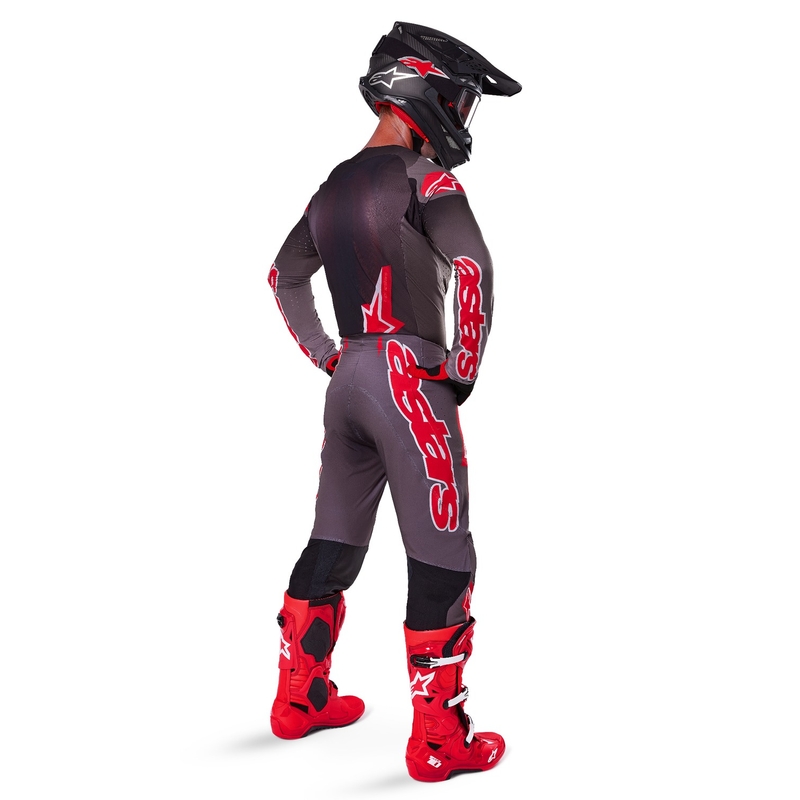 Motokrosový dres Alpinestars Supertech Lipan kouřovo-červený