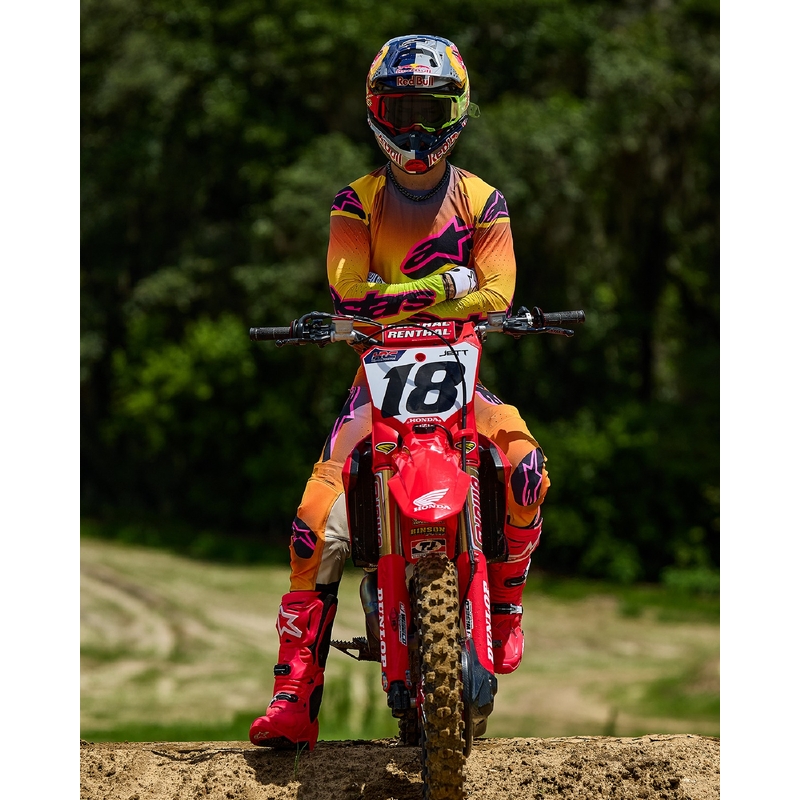 Motokroso marškinėliai Alpinestars Supertech Lipan geltonai rožinės spalvos