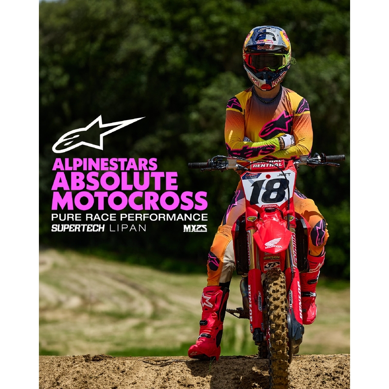 Motokroso marškinėliai Alpinestars Supertech Lipan geltonai rožinės spalvos
