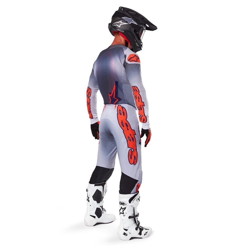 Motokrosový dres Alpinestars Supertech Lipan šedo-fluo oranžový