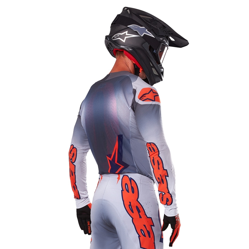 Motokrosový dres Alpinestars Supertech Lipan šedo-fluo oranžový