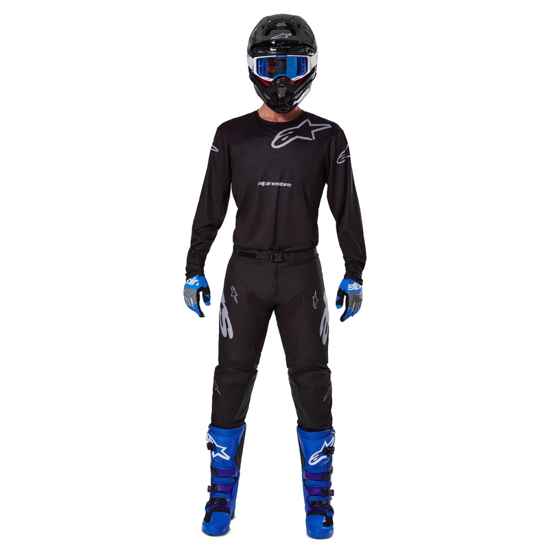 Alpinestars Racer Graphite motokroso marškinėliai juodai pilki