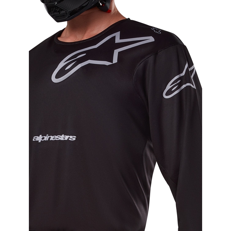 Alpinestars Racer Graphite motokroso marškinėliai juodai pilki