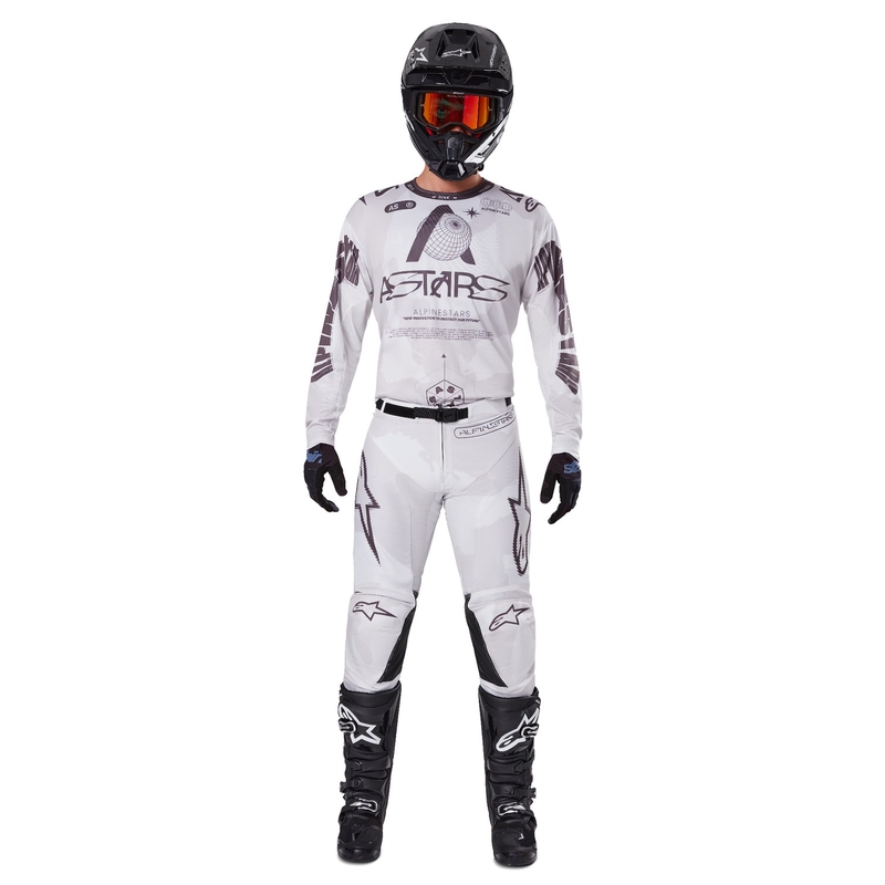 Alpinestars Racer Hollow lengvi kamufliažiniai-rudos spalvos motokroso marškinėliai