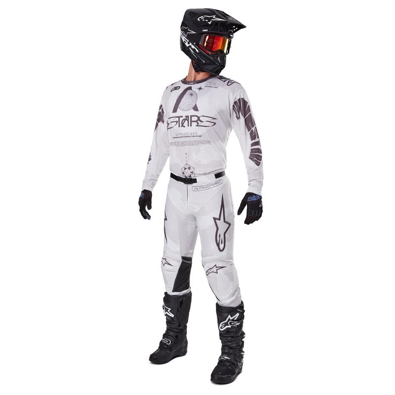 Alpinestars Racer Hollow lengvi kamufliažiniai-rudos spalvos motokroso marškinėliai