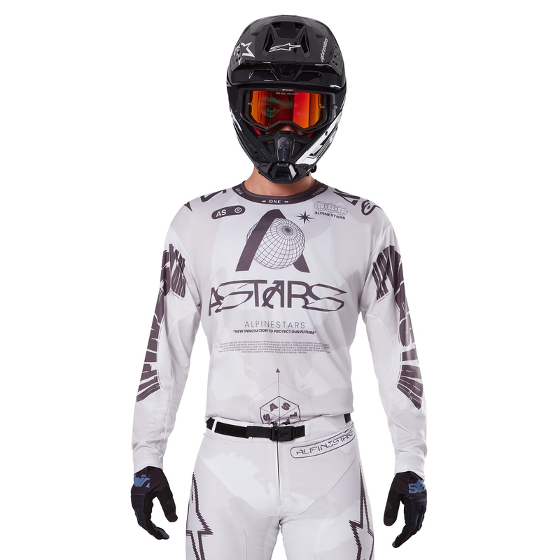 Alpinestars Racer Hollow lengvi kamufliažiniai-rudos spalvos motokroso marškinėliai