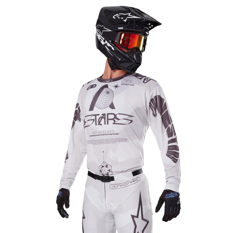 Alpinestars Racer Hollow lengvi kamufliažiniai-rudos spalvos motokroso marškinėliai
