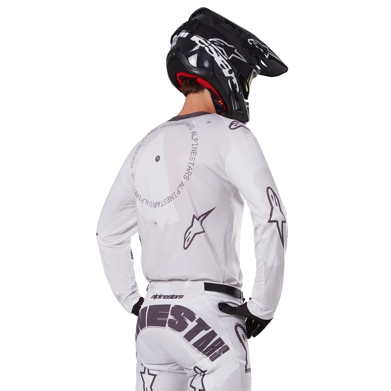 Alpinestars Racer Hollow lengvi kamufliažiniai-rudos spalvos motokroso marškinėliai