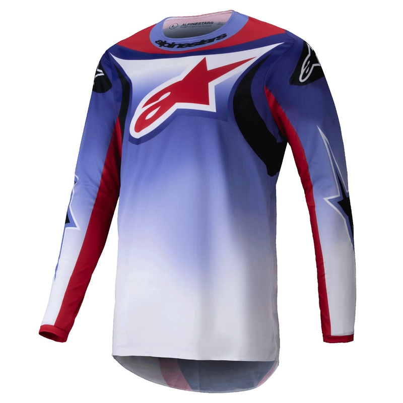 Alpinestars Fluid Wurx fluo violetinės-raudonos spalvos motokroso marškinėliai