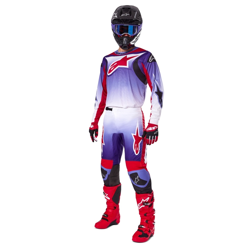 Alpinestars Fluid Wurx fluo violetinės-raudonos spalvos motokroso marškinėliai