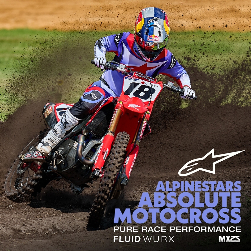 Alpinestars Fluid Wurx fluo violetinės-raudonos spalvos motokroso marškinėliai