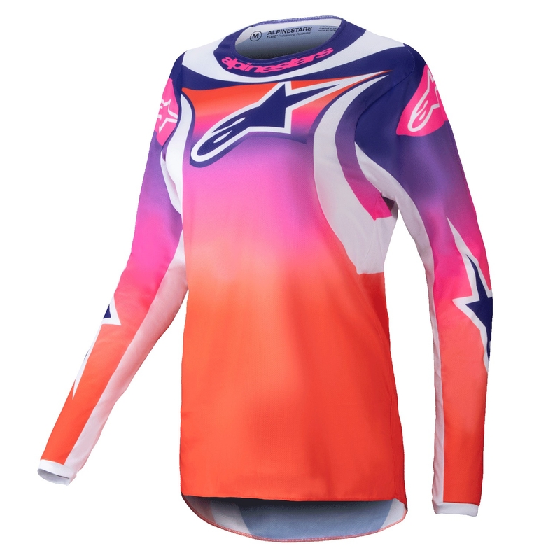 Alpinestars Stella Fluid Wurx Motokroso marškinėliai moterims daugiaspalviai-balti
