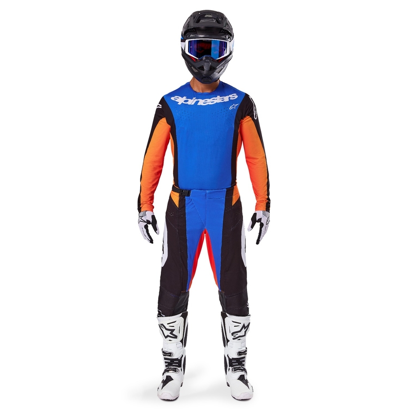 Alpinestars Techstar Melt Motokroso kelnės oranžinės ir mėlynos spalvos