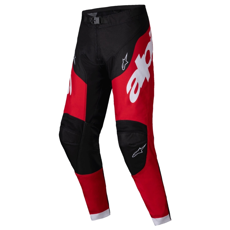 Alpinestars Racer Veil motokroso kelnės juodos ir raudonos spalvos