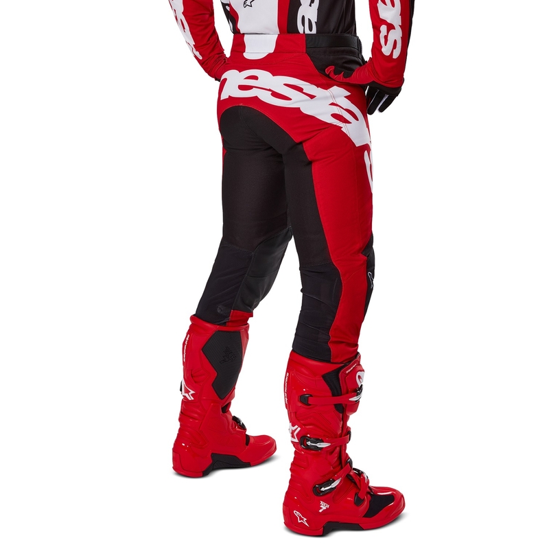 Alpinestars Racer Veil motokroso kelnės juodos ir raudonos spalvos