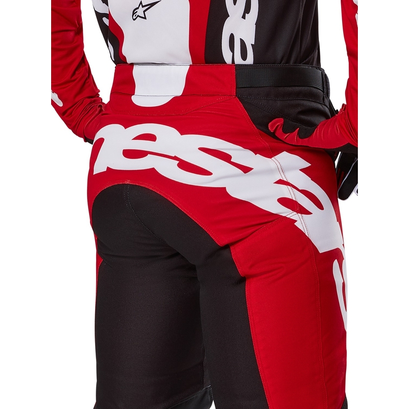 Alpinestars Racer Veil motokroso kelnės juodos ir raudonos spalvos