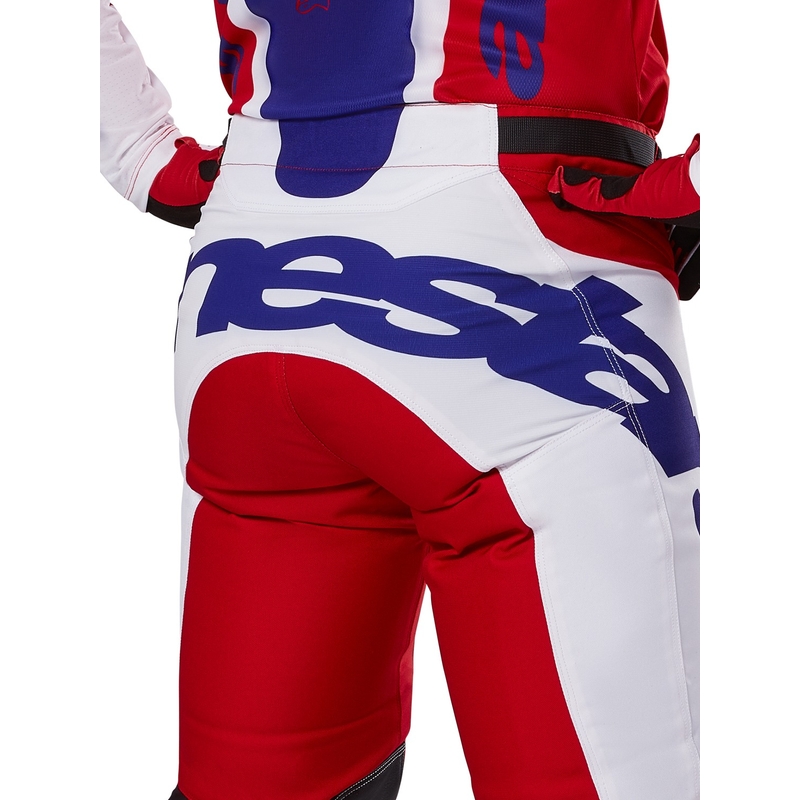 Alpinestars Racer Veil Motokroso kelnės raudonos ir baltos spalvos