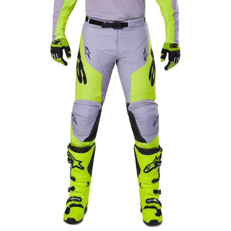 Alpinestars Racer Veil motokroso kelnės pilka-fluo geltona