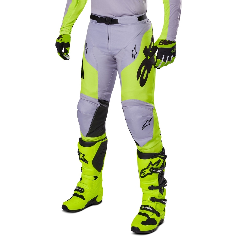 Alpinestars Racer Veil motokroso kelnės pilka-fluo geltona