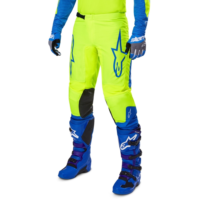 Alpinestars Fluid Haul motokroso kelnės fluo geltonai mėlynos
