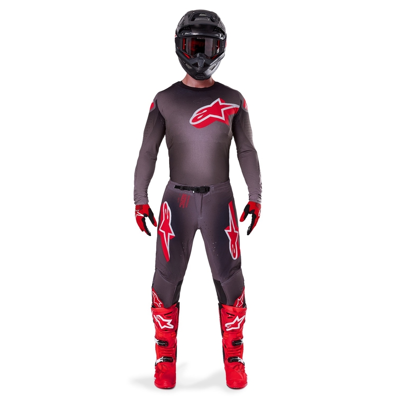 Alpinestars Supertech Lipan Smoke Red motokroso kelnės