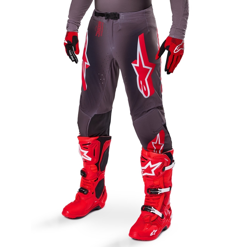 Alpinestars Supertech Lipan Smoke Red motokroso kelnės
