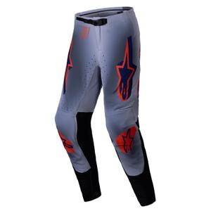 Alpinestars Supertech Lipan motokroso kelnės pilkai mėlynai oranžinės