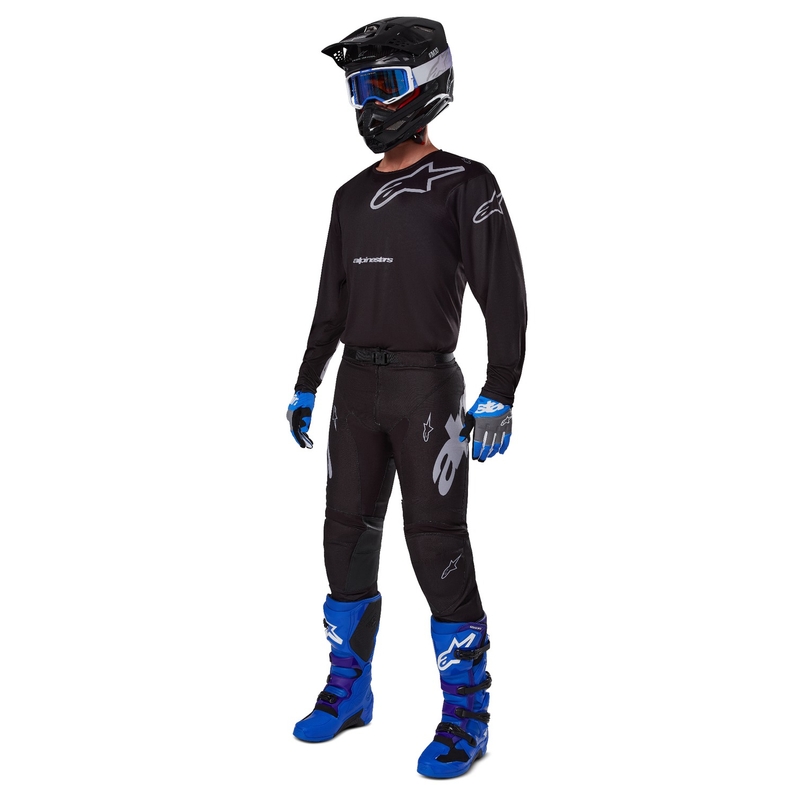 Alpinestars Racer Graphite Motokroso kelnės juodai pilkos spalvos