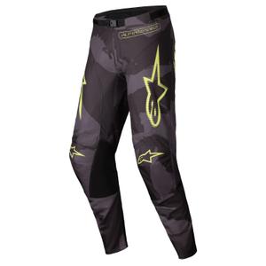 Alpinestars Racer Hollow Motokroso kelnės tamsiai kamufliažinės-fluo geltonos