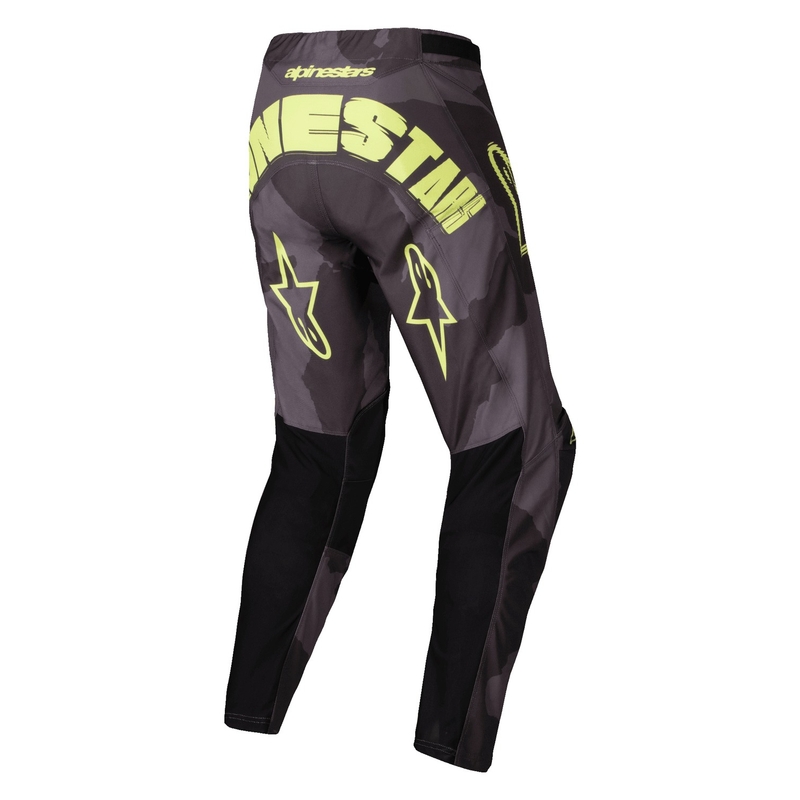 Alpinestars Racer Hollow Motokroso kelnės tamsiai kamufliažinės-fluo geltonos