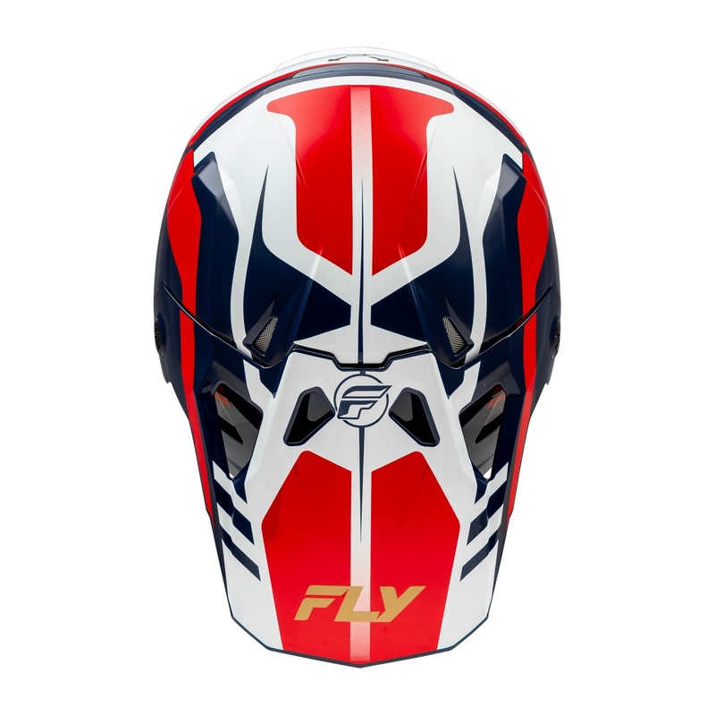 Motokroso šalmas FLY Racing Formula CP raudona-balta-mėlyna