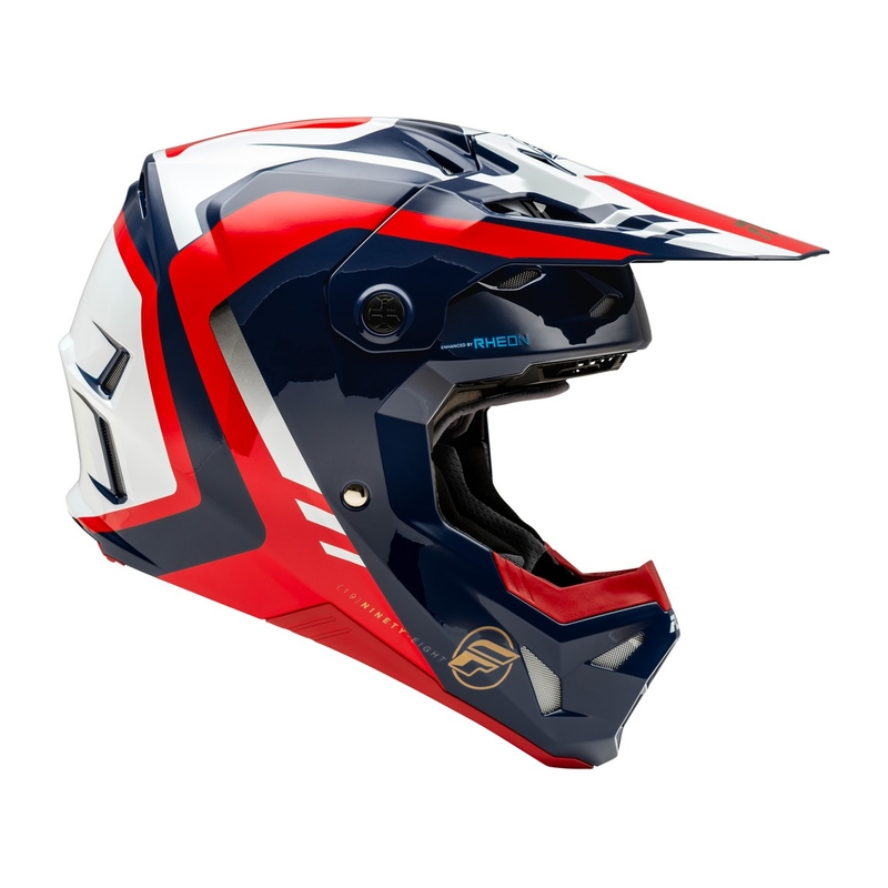 Motokroso šalmas FLY Racing Formula CP raudona-balta-mėlyna