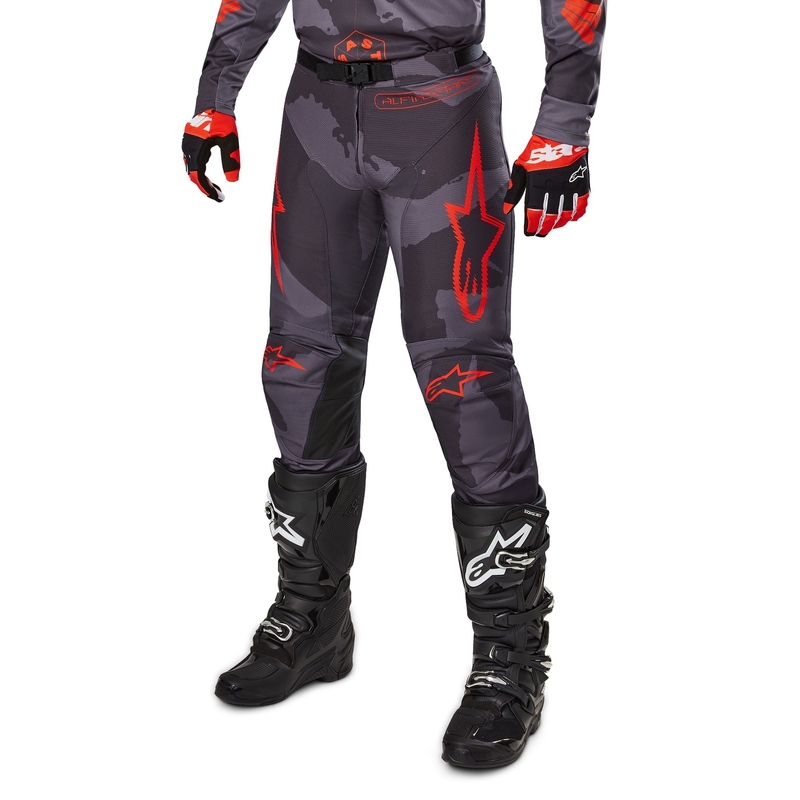 Alpinestars Racer Hollow Motokroso kelnės pilka kamufliažinė oranžinė
