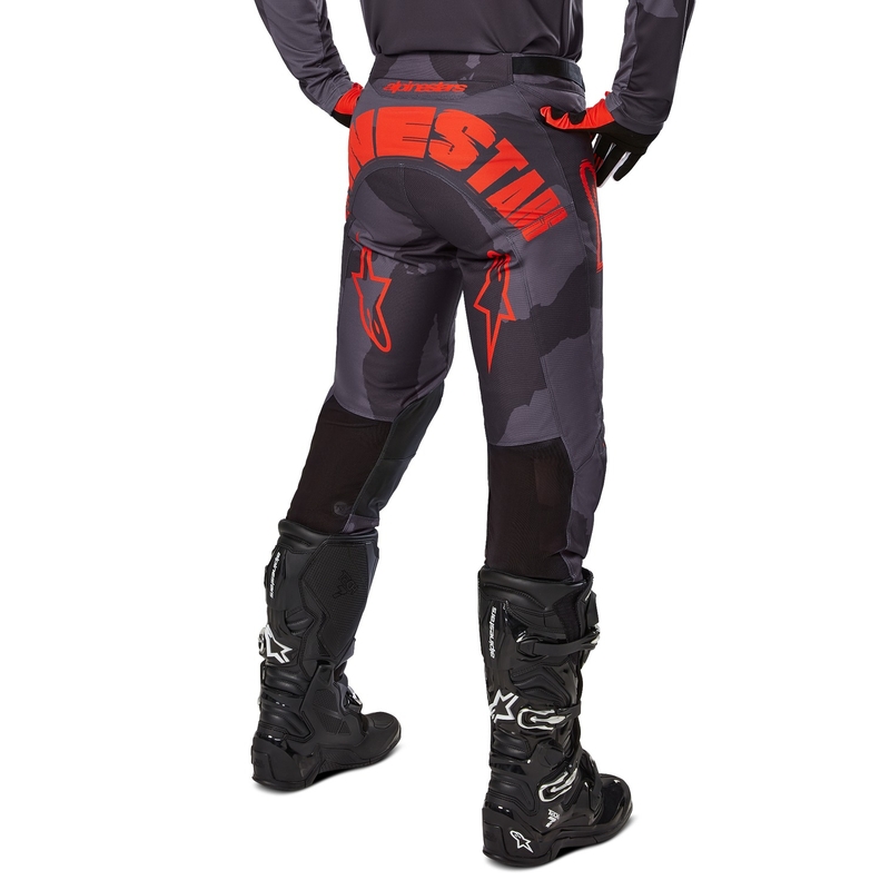 Alpinestars Racer Hollow Motokroso kelnės pilka kamufliažinė oranžinė