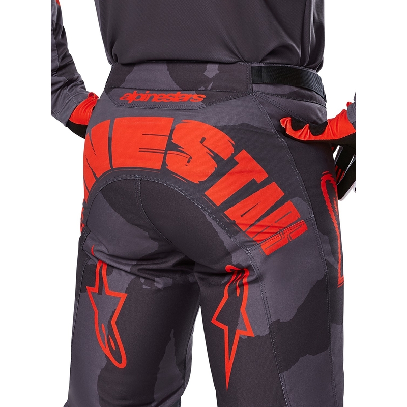 Alpinestars Racer Hollow Motokroso kelnės pilka kamufliažinė oranžinė