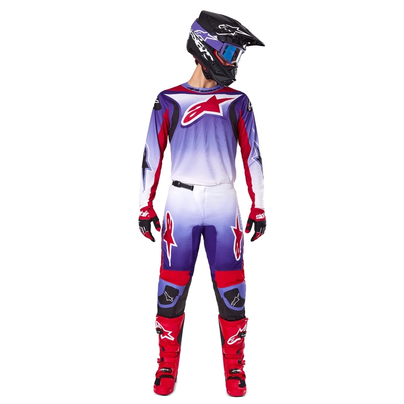 Motokrosové kalhoty Alpinestars Fluid Wurx fialovo-červené