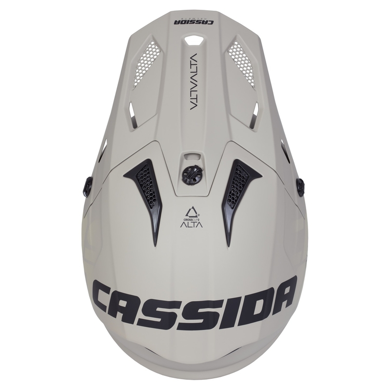 "Cassida Cross Cup 2 Alta" motokroso šalmas matinis smėlio pilkos spalvos