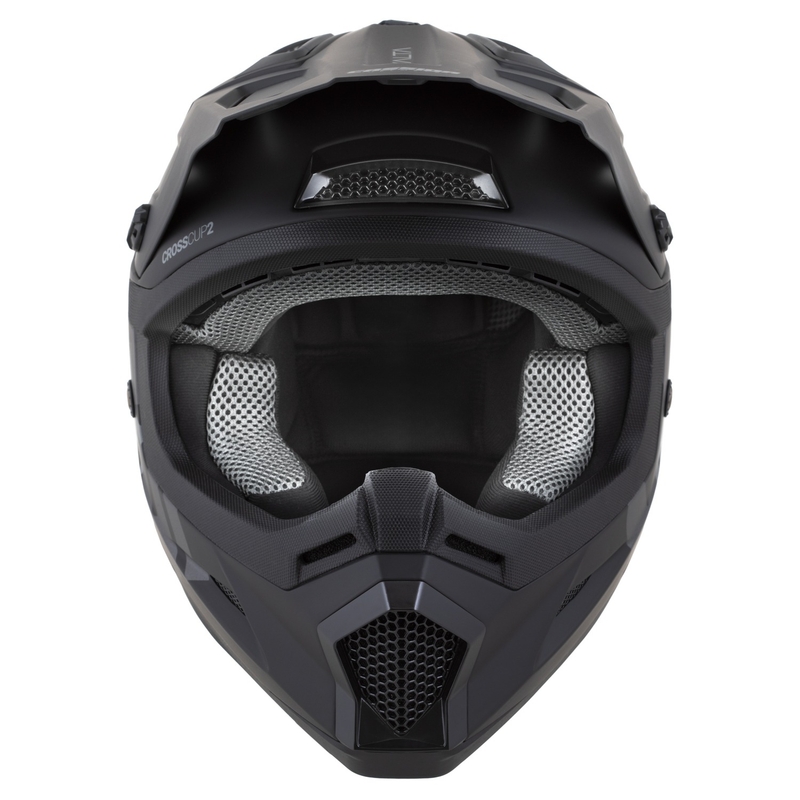 Vaikiškas motokroso šalmas Cassida Cross Cup 2 Alta matinis juodai pilkas