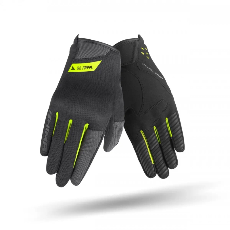 Vaikiškos motociklininko pirštinės Shima One EVO black-fluo yellow