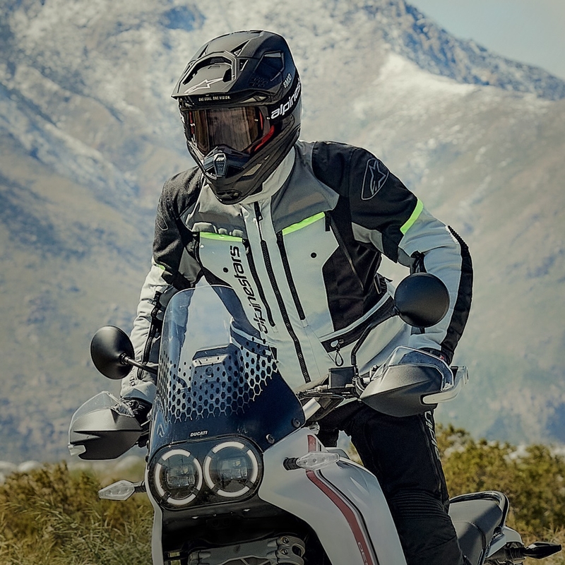 Alpinestars Bogota PRO Drystar pilkai juoda-juoda-fluo geltona motociklininko striukė