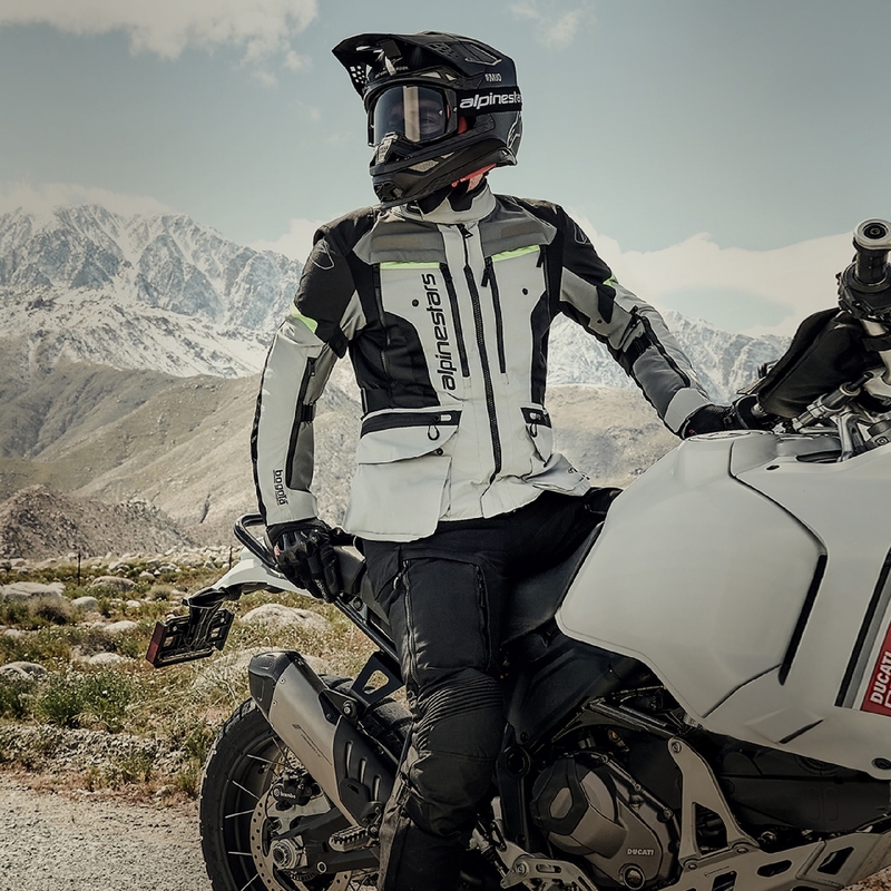 Alpinestars Bogota PRO Drystar pilkai juoda-juoda-fluo geltona motociklininko striukė