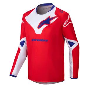 Vaikiški motokroso marškinėliai Alpinestars Racer Veil raudona ir balta