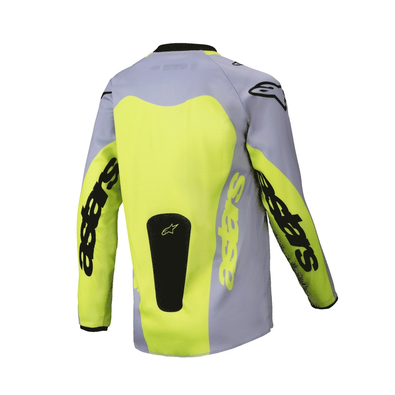 Vaikiški motokroso marškinėliai Alpinestars Racer Veil pilka-fluo geltona