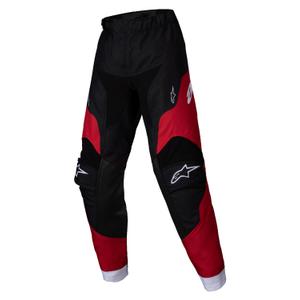 Alpinestars Racer Veil Vaikų motokroso kelnės juodai raudonos spalvos