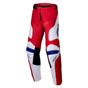 "Alpinestars Racer Veil" vaikiškos motokroso kelnės raudonos ir baltos spalvos