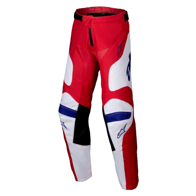 "Alpinestars Racer Veil" vaikiškos motokroso kelnės raudonos ir baltos spalvos