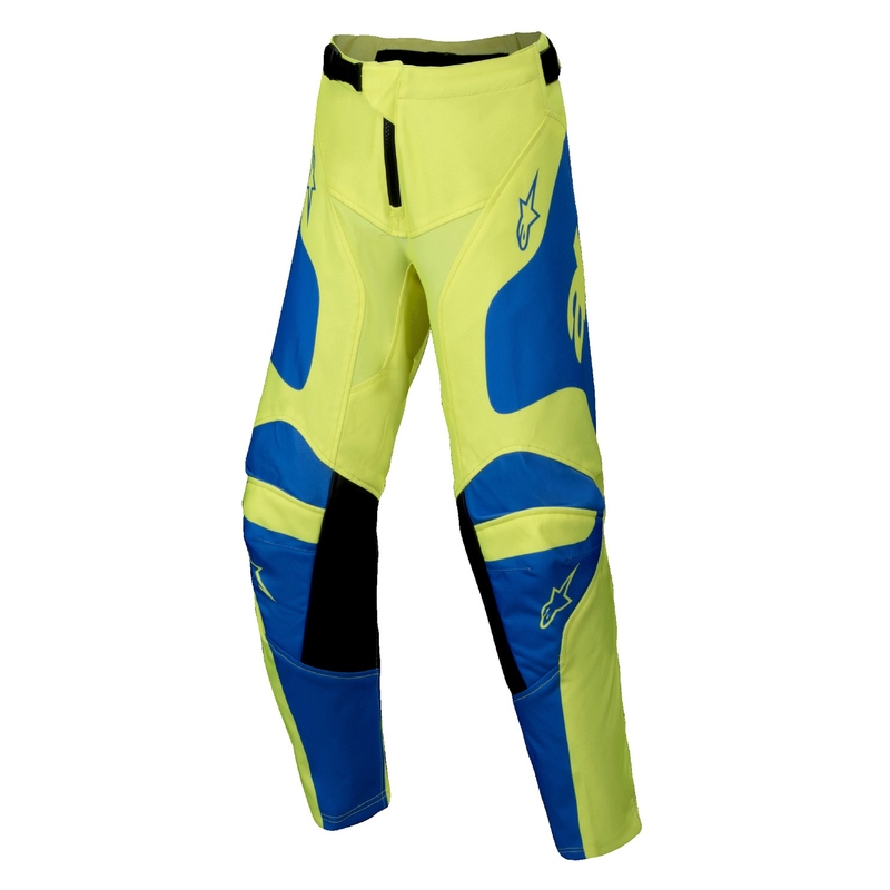 Alpinestars Racer Veil fluo geltonai mėlynos vaikiškos motokroso kelnės
