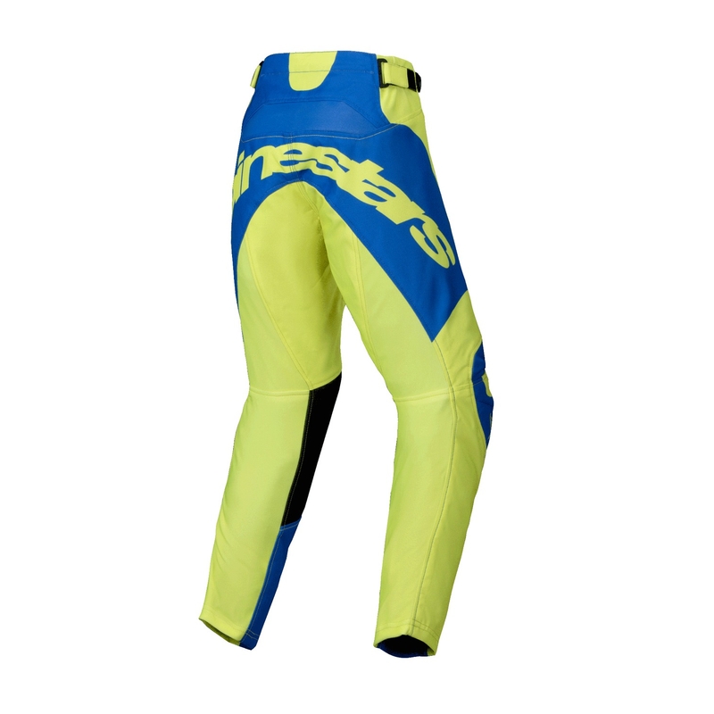 Alpinestars Racer Veil fluo geltonai mėlynos vaikiškos motokroso kelnės