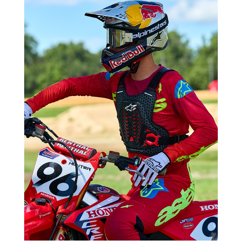 Alpinestars A-5 Plasma juoda-raudona-balta krūtinės apsauga