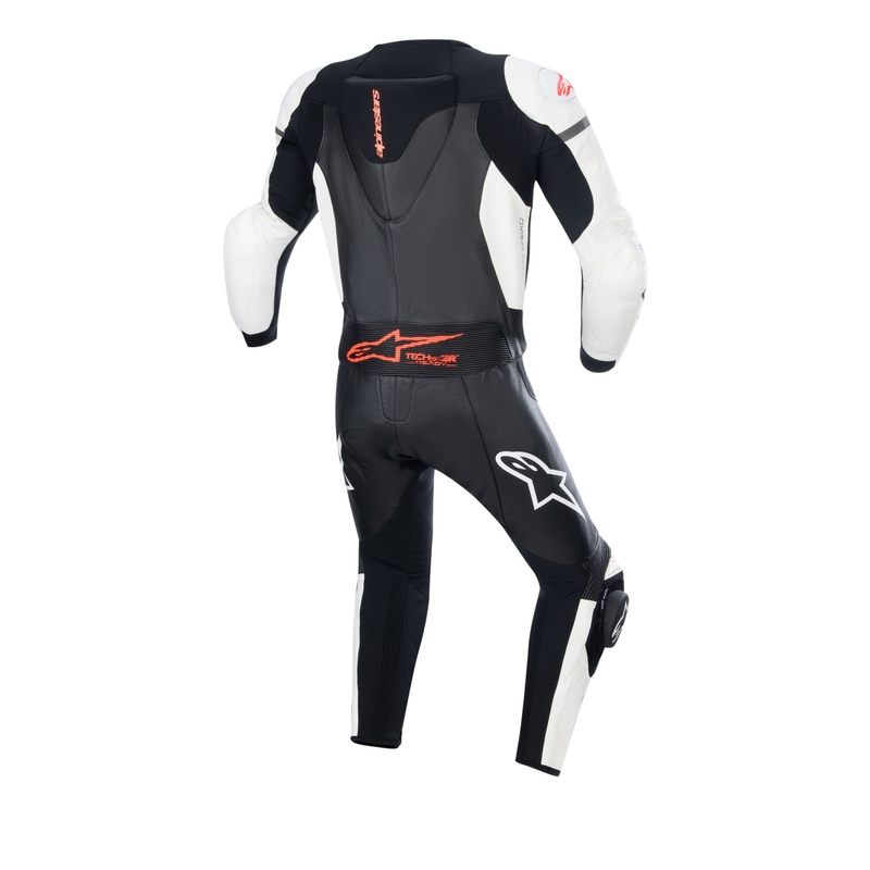 "Alpinestars GP Force Lurv" baltai-juodai-juodai-raudonas odinis dviejų dalių kombinezonas